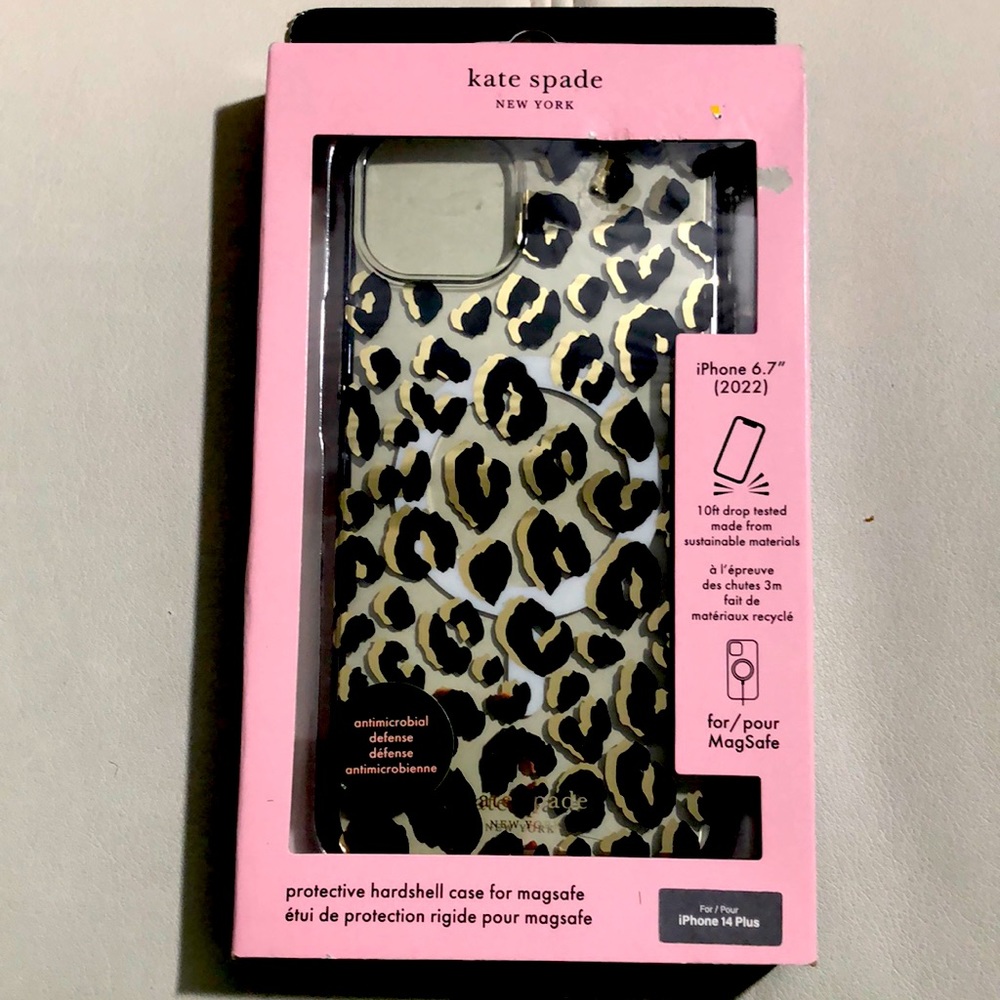 Kate Spade Hardshell Magsafe Case iPhone 14 PRO MAX (6.7") Leopard.(New)